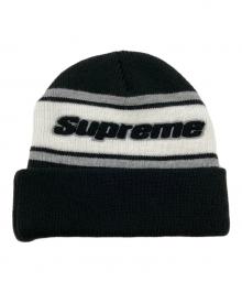 SUPREME（シュプリーム）の古着「Chenille Stripe Beanie」｜ブラック×ホワイト