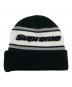 Supreme（シュプリーム）の古着「Chenille Stripe Beanie」｜ブラック×ホワイト