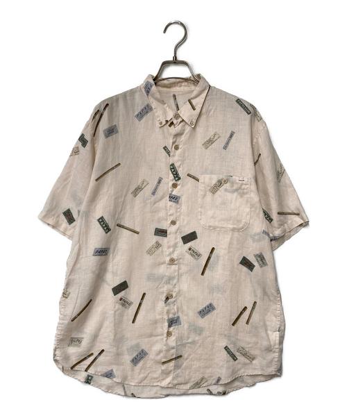 PAPAS（パパス）PAPAS (パパス) リネンアロハシャツ ピンク サイズ:Mの古着・服飾アイテム