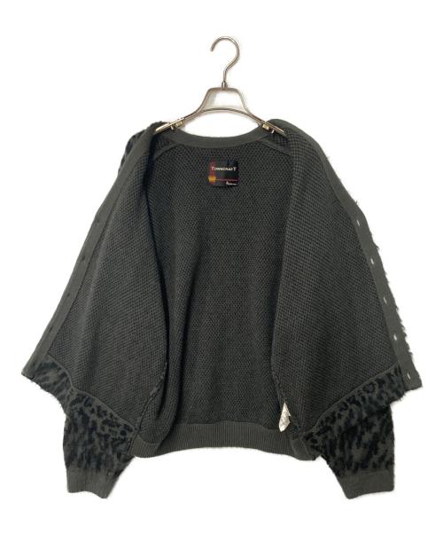 TOWN CRAFT（タウンクラフト）TOWN CRAFT (タウンクラフト) レオパード柄カーディガン グレー×ブラック サイズ:FREEの古着・服飾アイテム