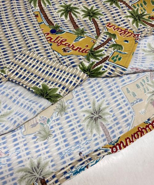 TOGA PULLA（トーガ プルラ）TOGA PULLA (トーガ プルラ) reyn spooner (レイン スプナー) 半袖シャツ ベージュ×ブルー サイズ:48の古着・服飾アイテム