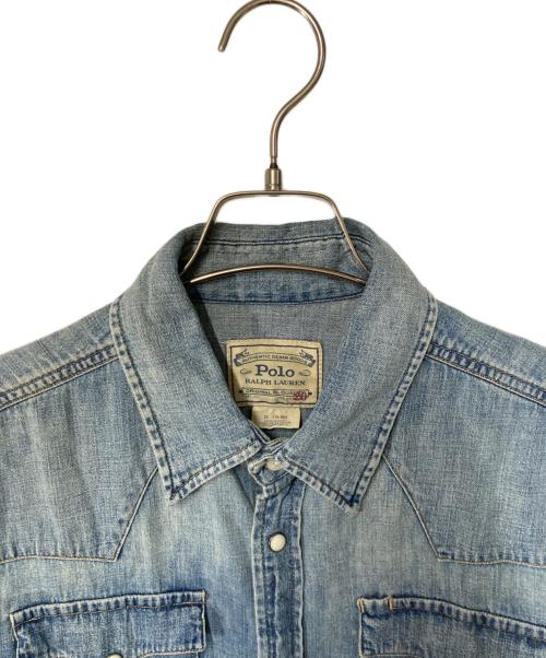 POLO RALPH LAUREN（ポロ・ラルフローレン）POLO RALPH LAUREN (ポロ・ラルフローレン) デニムウエスタンシャツ ブルー サイズ:20の古着・服飾アイテム