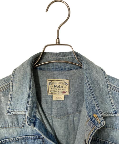 POLO RALPH LAUREN（ポロ・ラルフローレン）POLO RALPH LAUREN (ポロ・ラルフローレン) デニムウエスタンシャツ ブルー サイズ:20の古着・服飾アイテム