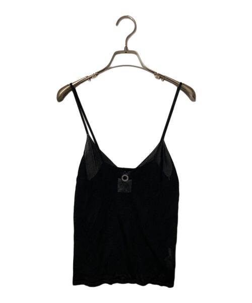 CHANEL（シャネル）CHANEL (シャネル) ロゴプレートキャミソール ブラック サイズ:38の古着・服飾アイテム