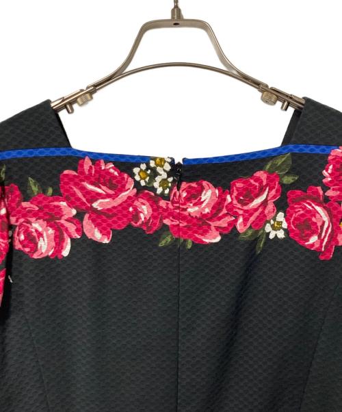 M'S GRACY（エムズグレイシー）M'S GRACY (エムズグレイシー) 半袖花柄ワンピース ブラック サイズ:42の古着・服飾アイテム