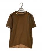 sacaiサカイ）の古着「プリーツレイヤードドッキングTシャツ」｜ブラウン