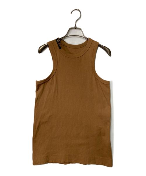 sacai（サカイ）sacai (サカイ) プリーツレイヤードドッキングTシャツ ブラウン サイズ:1の古着・服飾アイテム