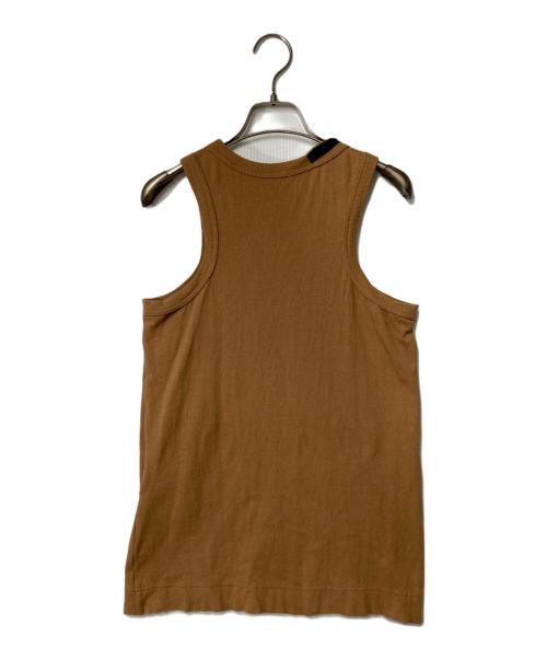 sacai（サカイ）sacai (サカイ) プリーツレイヤードドッキングTシャツ ブラウン サイズ:1の古着・服飾アイテム