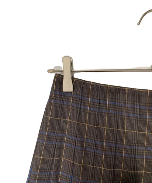 Spick and Span（スピック＆スパン）Spick and Span (スピック＆スパン) ベルテッドプリーツスカート ブラウン×ブルー サイズ:36の古着・服飾アイテム