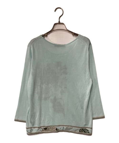 LEONARD（レオナール）LEONARD (レオナール) 刺繍ニット ブルー サイズ:XLの古着・服飾アイテム