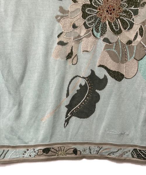 LEONARD（レオナール）LEONARD (レオナール) 刺繍ニット ブルー サイズ:XLの古着・服飾アイテム