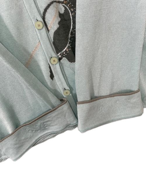 LEONARD（レオナール）LEONARD (レオナール) 刺繍カーディガン ブルー サイズ:XLの古着・服飾アイテム