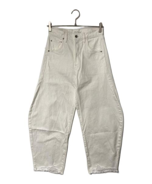 Whim Gazette（ウィムガゼット）Whim Gazette (ウィムガゼット) ラインカーブDENIM ホワイト サイズ:36の古着・服飾アイテム