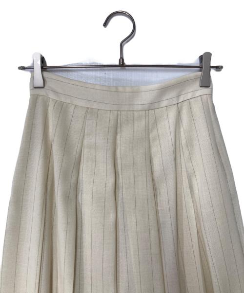 AURALEE（オーラリー）AURALEE (オーラリー) PANAMA STRIPE PLEATED SKIRT ベージュの古着・服飾アイテム
