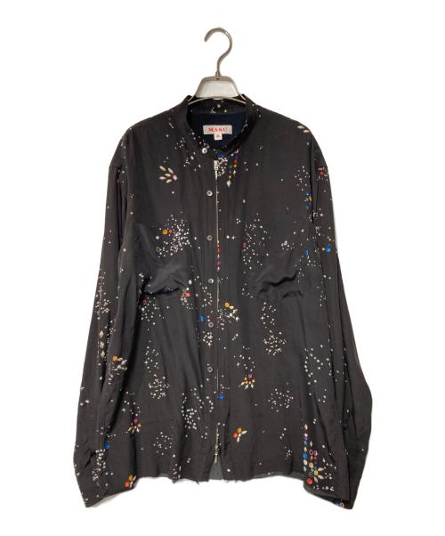 masu（エムエーエスユー）MASU (エムエーエスユー) ZIP-UP GALAXY SILK SHIRT ブラック サイズ:48の古着・服飾アイテム