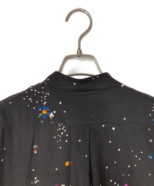 masu（エムエーエスユー）MASU (エムエーエスユー) ZIP-UP GALAXY SILK SHIRT ブラック サイズ:48の古着・服飾アイテム