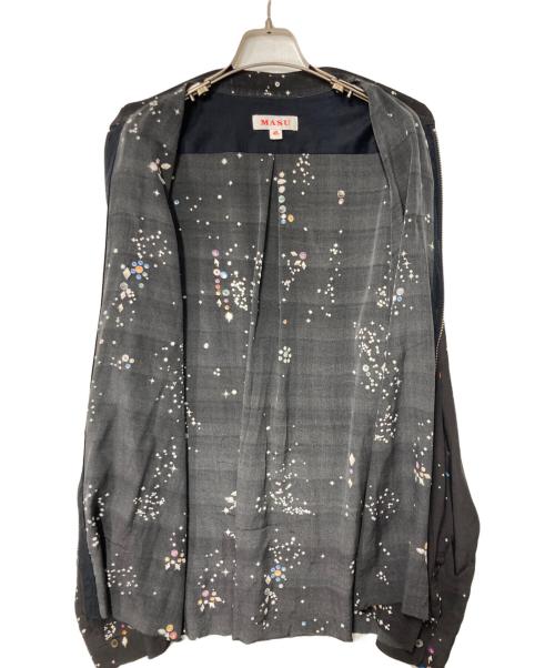 masu（エムエーエスユー）MASU (エムエーエスユー) ZIP-UP GALAXY SILK SHIRT ブラック サイズ:48の古着・服飾アイテム