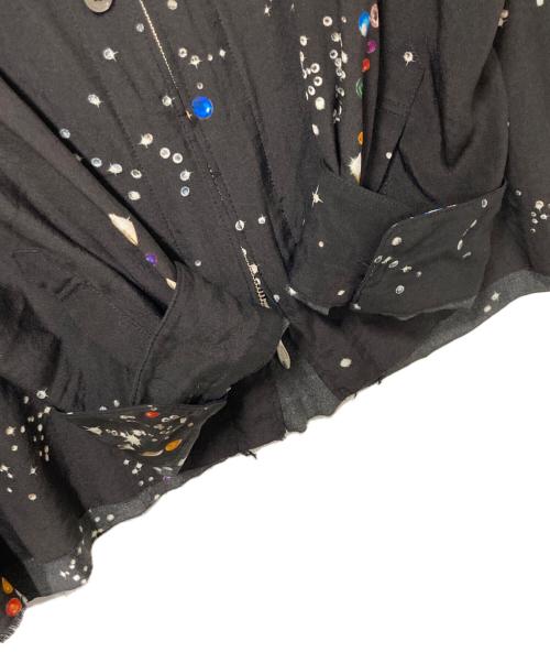 masu（エムエーエスユー）MASU (エムエーエスユー) ZIP-UP GALAXY SILK SHIRT ブラック サイズ:48の古着・服飾アイテム