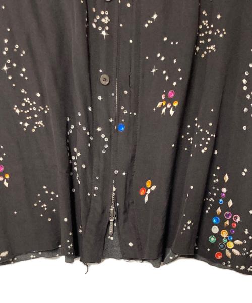 masu（エムエーエスユー）MASU (エムエーエスユー) ZIP-UP GALAXY SILK SHIRT ブラック サイズ:48の古着・服飾アイテム