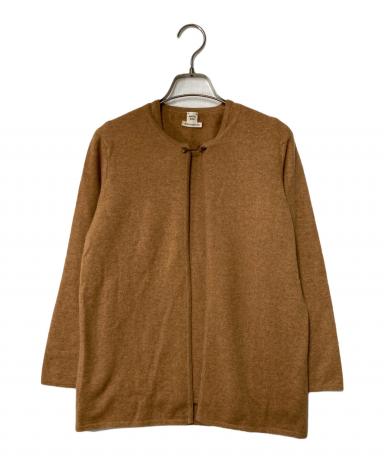 HERMES エルメス カーディガン M 茶 【古着】【中古】【送料無料】 中古・古着通販】HERMES (エルメス) カシミヤアンサンブルカーディガン