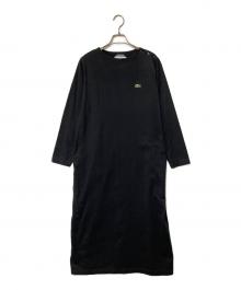 LACOSTE×BEAMS BOY（ラコステ×ビームスボーイ）の古着「別注ボートネックドレスワンピース」｜ブラック