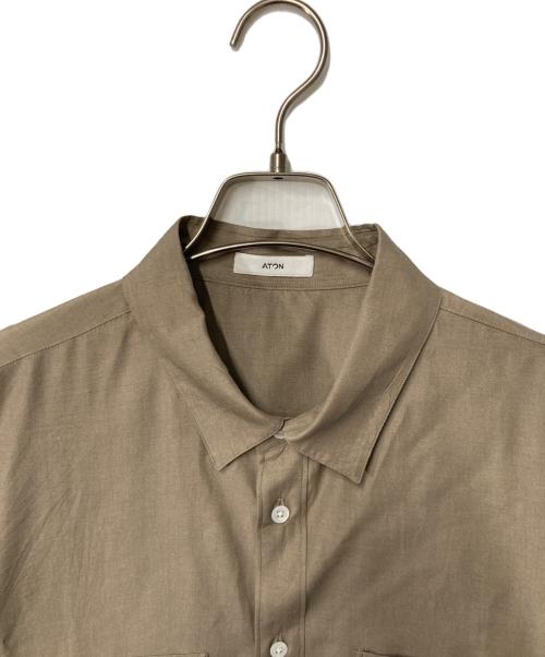 ATON（エイトン）ATON (エイトン) オーバーサイズショートスリーブシャツ ブラウン サイズ:4 未使用品の古着・服飾アイテム