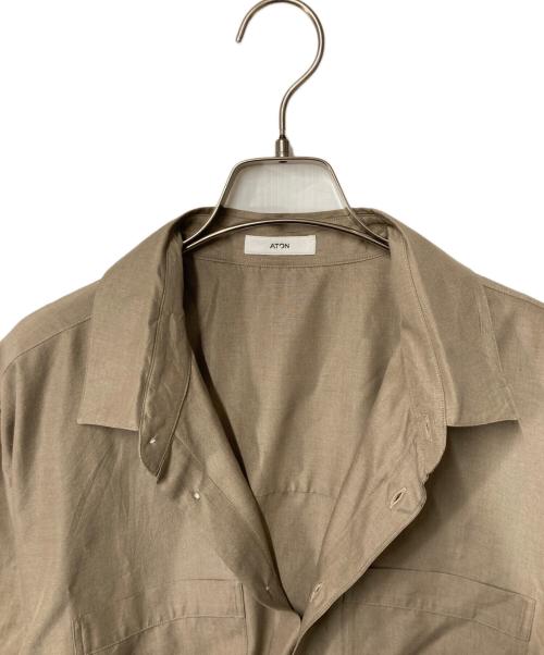 ATON（エイトン）ATON (エイトン) オーバーサイズショートスリーブシャツ ブラウン サイズ:4 未使用品の古着・服飾アイテム