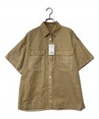 Spick and Spanスピック＆スパン）の古着「ガーメントダイサファリシャツ」｜ベージュ