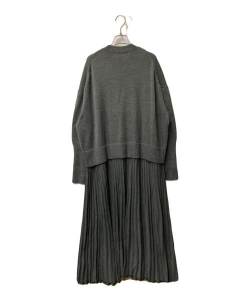 Curensology（カレンソロジー）Curensology (カレンソロジー) プリーツドッキングワンピース グレー サイズ:SIZE Freeの古着・服飾アイテム