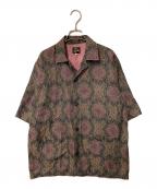 Needlesニードルズ）の古着「Cabana Shirt - C/PE Arabesque Jq」｜ブラック×イエロー