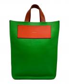 HENDER SCHEMEエンダースキーマ）の古着「レザートートバッグ」｜グリーン×オレンジ