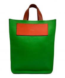 HENDER SCHEME（エンダースキーマ）の古着「レザートートバッグ」｜グリーン×オレンジ