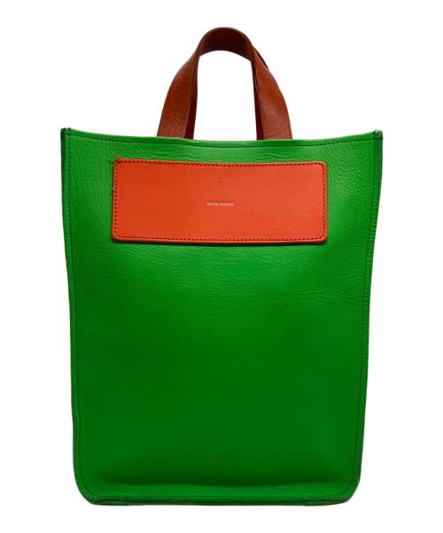 HENDER SCHEME（エンダースキーマ）HENDER SCHEME (エンダースキーマ) レザートートバッグ グリーン×オレンジの古着・服飾アイテム