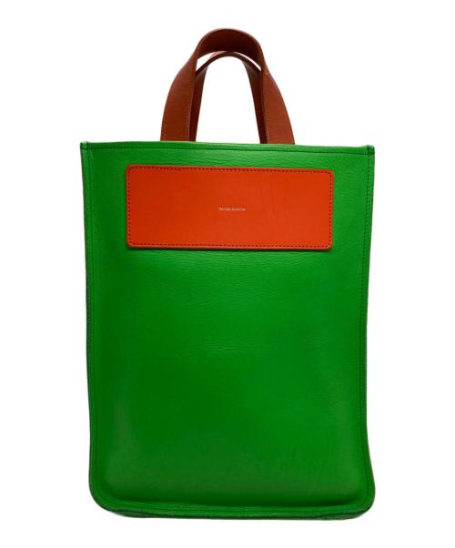 HENDER SCHEME（エンダースキーマ）HENDER SCHEME (エンダースキーマ) レザートートバッグ グリーン×オレンジの古着・服飾アイテム