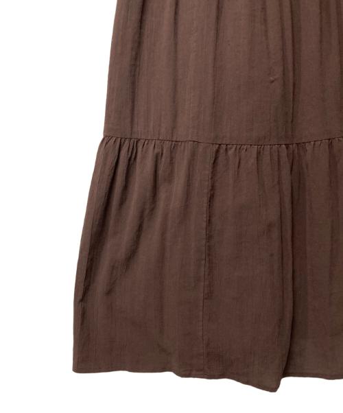 Spick and Span（スピック＆スパン）Spick and Span (スピック＆スパン) HYU 楊柳ティアードワンピース ブラウン サイズ:36の古着・服飾アイテム