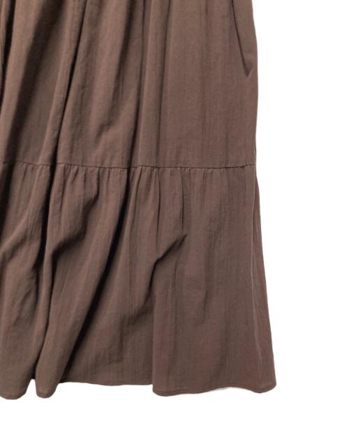 Spick and Span（スピック＆スパン）Spick and Span (スピック＆スパン) HYU 楊柳ティアードワンピース ブラウン サイズ:36の古着・服飾アイテム