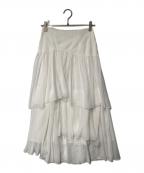 HER LIP TOハーリップトゥ）の古着「Sheer Pleated Tiered Skirt」｜ホワイト