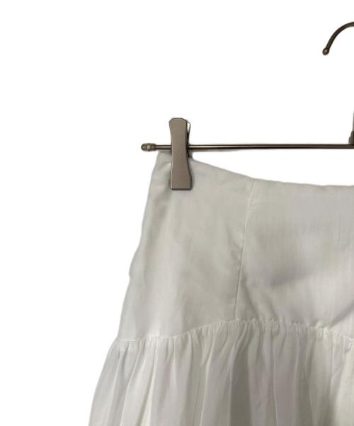 HER LIP TO（ハーリップトゥ）HER LIP TO (ハーリップトゥ) Sheer Pleated Tiered Skirt ホワイト サイズ:Mの古着・服飾アイテム