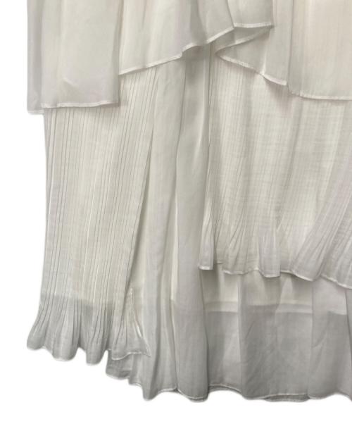 HER LIP TO（ハーリップトゥ）HER LIP TO (ハーリップトゥ) Sheer Pleated Tiered Skirt ホワイト サイズ:Mの古着・服飾アイテム