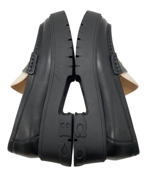 COACH（コーチ）COACH (コーチ) ルーシー ローファー ブラック×ホワイト サイズ:7Cの古着・服飾アイテム