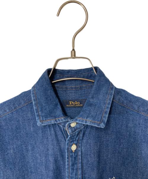 POLO RALPH LAUREN（ポロ・ラルフローレン）POLO RALPH LAUREN (ポロ・ラルフローレン) デニムシャツワンピース インディゴ サイズ:4の古着・服飾アイテム