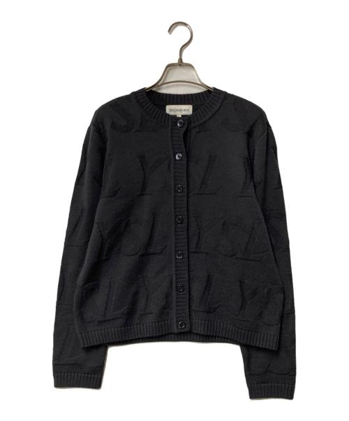 Yves Saint Laurent（イヴサンローラン）Yves Saint Laurent (イヴサンローラン) ロゴカーディガン グレー サイズ:Lの古着・服飾アイテム