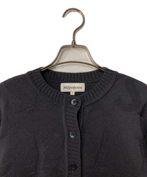 Yves Saint Laurent（イヴサンローラン）Yves Saint Laurent (イヴサンローラン) ロゴカーディガン グレー サイズ:Lの古着・服飾アイテム