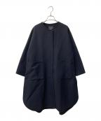 SHIPS Primary navy labelシップス プライマリー ネイビー レーベル）の古着「ウールノーカラーコート」｜ネイビー