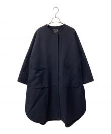 SHIPS Primary navy label（シップス プライマリー ネイビー レーベル）の古着「ウールノーカラーコート」｜ネイビー