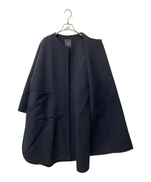 SHIPS Primary navy label（シップス プライマリー ネイビー レーベル）SHIPS Primary navy label (シップス プライマリー ネイビー レーベル) ウールノーカラーコート ネイビー サイズ:36の古着・服飾アイテム