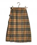 Burberry'sバーバリー）の古着「ノバチェックウールスカート」｜ベージュ