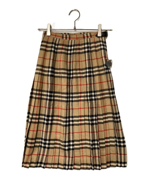 Burberry's（バーバリー）Burberry's (バーバリー) ノバチェックウールスカート ベージュ サイズ:不明　実寸参照の古着・服飾アイテム
