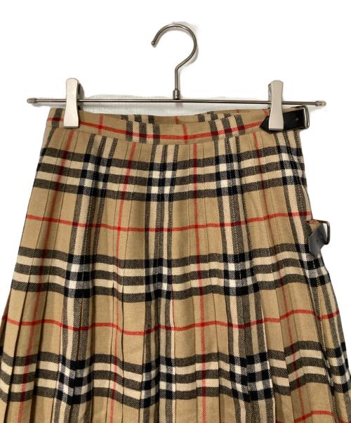 Burberry's（バーバリー）Burberry's (バーバリー) ノバチェックウールスカート ベージュ サイズ:不明　実寸参照の古着・服飾アイテム