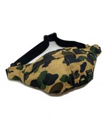 PORTER×A BATHING APE（ポーター×アベイシングエイプ）の古着「1ST CAMO WAIST BAG」｜ブラック×カーキ